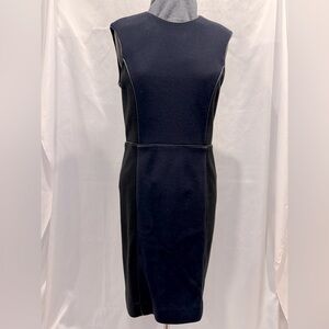 Tory Burch Navy/Black Sheath Dress.  Sleeveless Wool Blend Fully Lined.